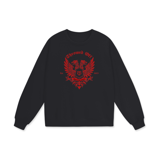 Throwed off Coat of arms Heavyweight Drop Shoulder Oversized Sweatshirt